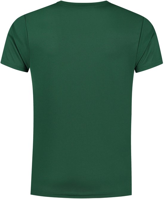 Donkergroen sportshirt van Rogelli, platliggend.