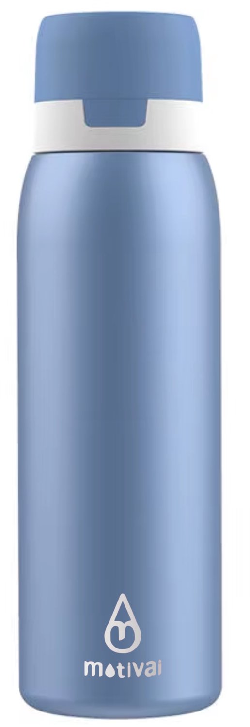 Motivai RVS Waterfles met Filter – 750ML – BPA-vrij & Herbruikbaar – Zuiveringsfles voor Schoon Drinkwater – Dubbelwandige Drinkfles – Blauw
