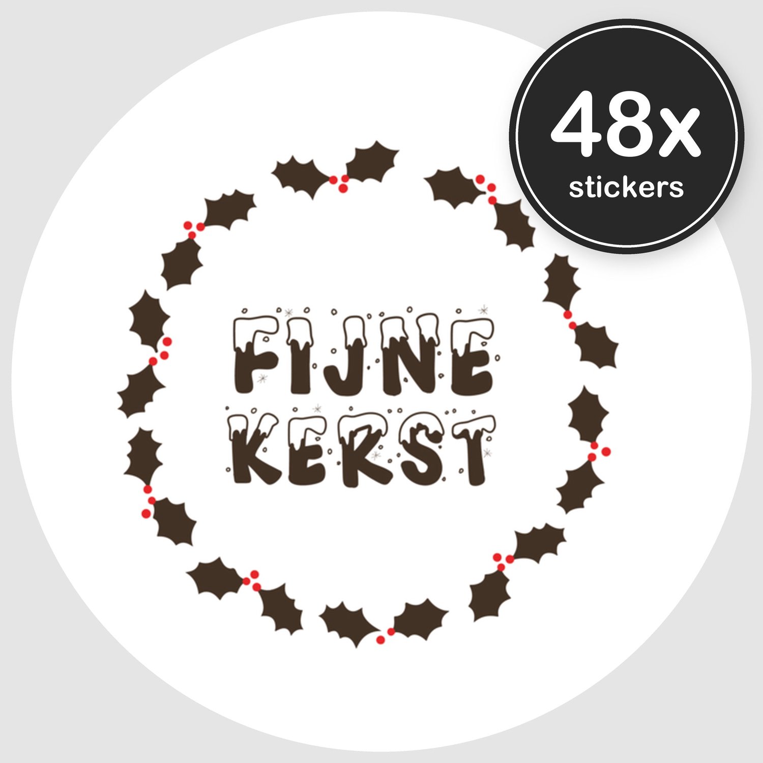 Sluitstickers Kerst - 48 stuks - Rond 30 mm - Kerststickers - Sluitzegel Kerstkaart - Design 020
