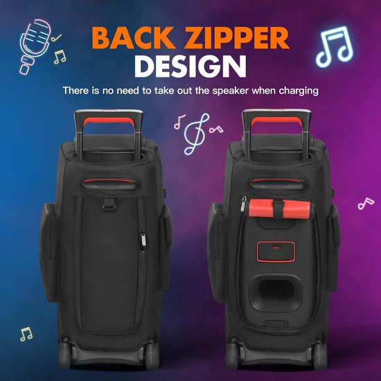 Speakerstofkap Compatibel met / Draagbare Speaker, Beschermende Hoes Reistas met Zakken voor Accessoires — afbeelding 4