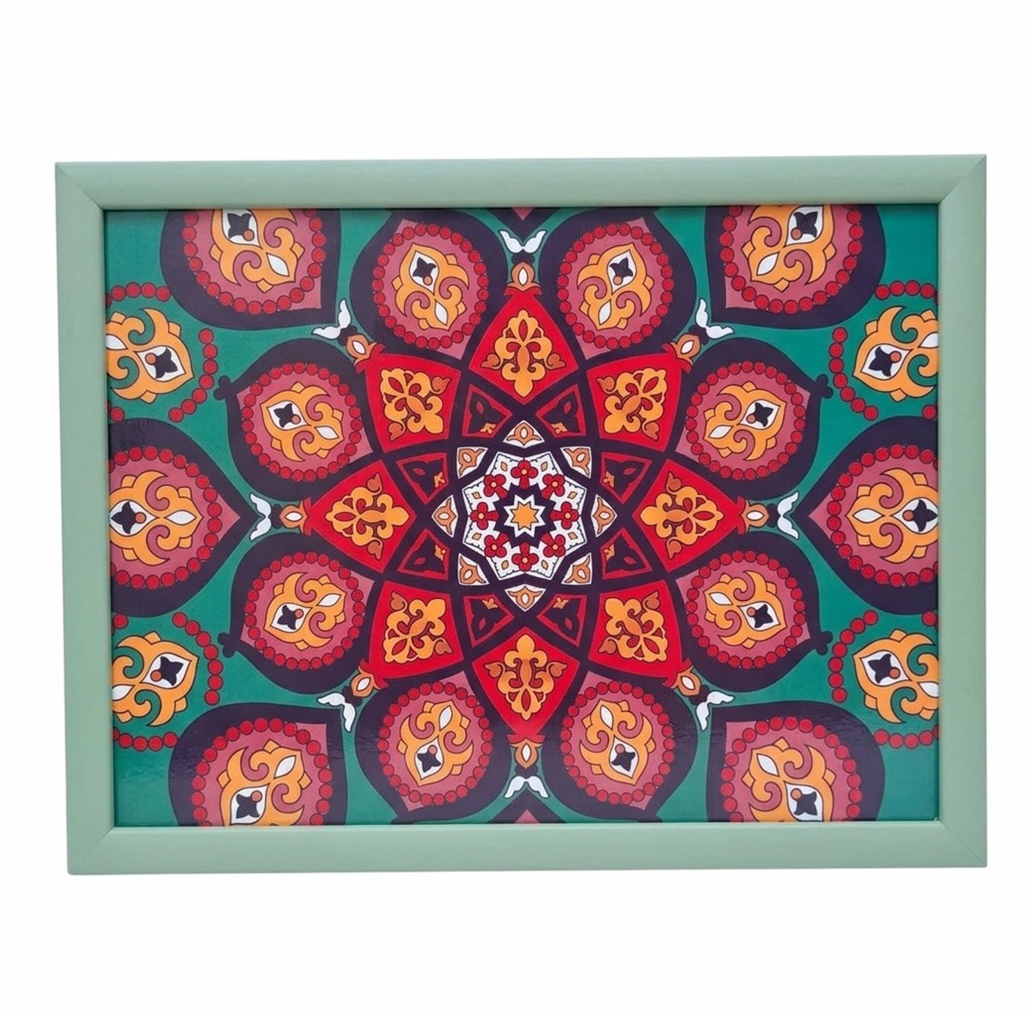 Cosy Creations- Laptray - Schoottafel - Schootkussen - Laptoptafel - Dienblad met kussen - mandala geel 43 x 33 x 6.5 cm
