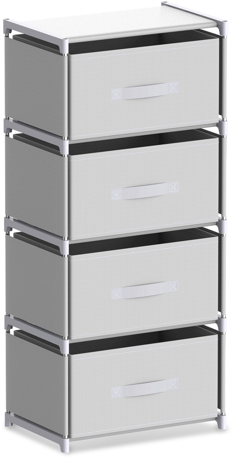 Arvioo - Lade opbergkast - 3 lagen - grijs - stalen frame - kleding opslag