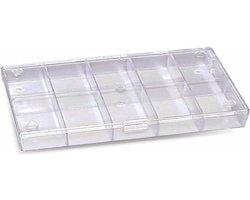 Duebel assortimentsdoos 164 x 31 x 101 mm - 10 vakken - vaste onderverdeling - ideaal voor organisatie - Vemera