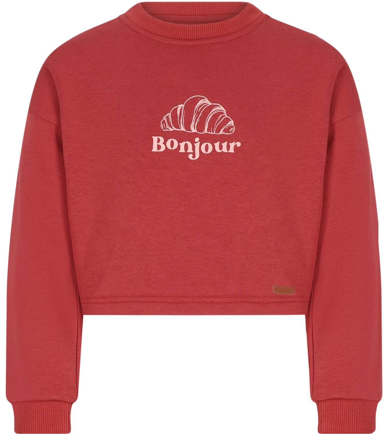 NONO - Kuya soft furry cropped sweater Croissant print - Samba Red - Maat 110