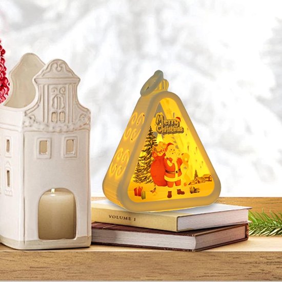 Kerstnachtlampje - Kerstnachtlampje in vintage-stijl - Kerst decoratie - LED kerstlampje - Sfeerlampje kerst - Kerst ornament - Tafellampje kerst - Nostalgisch kerstlampje - Kerst cadeau - Kerstverlichting binnen — afbeelding 3
