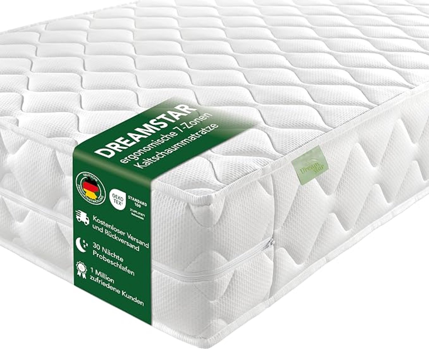 Novihome ErgoFlex Duo 7-Zone Matras 140 x 200 cm H3 & H4 – Ergonomisch Koudschuimmatras 22 cm – Dubbele Hardheid – Hypoallergene & Antibacteriële Wasbare Hoes – Öko-Tex