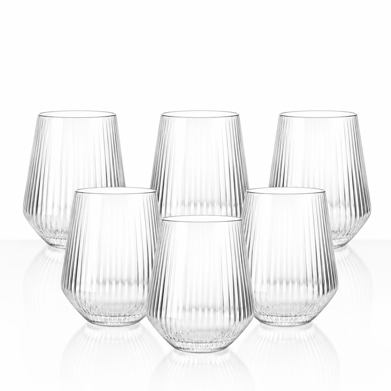 Arca Meridiana Water/Cocktail Glas op voet, 470ml, 11x7cm, helder, borosilicaatglas, set van 6 stuks, verpakt in een giftbox