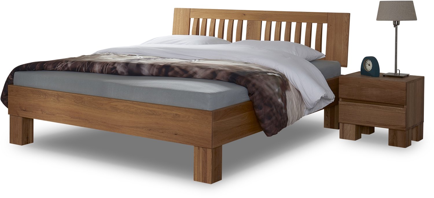 Bed Box Wonen Massief beuken houten bed Vidin Premium 180x200 cm Natuur gelakt