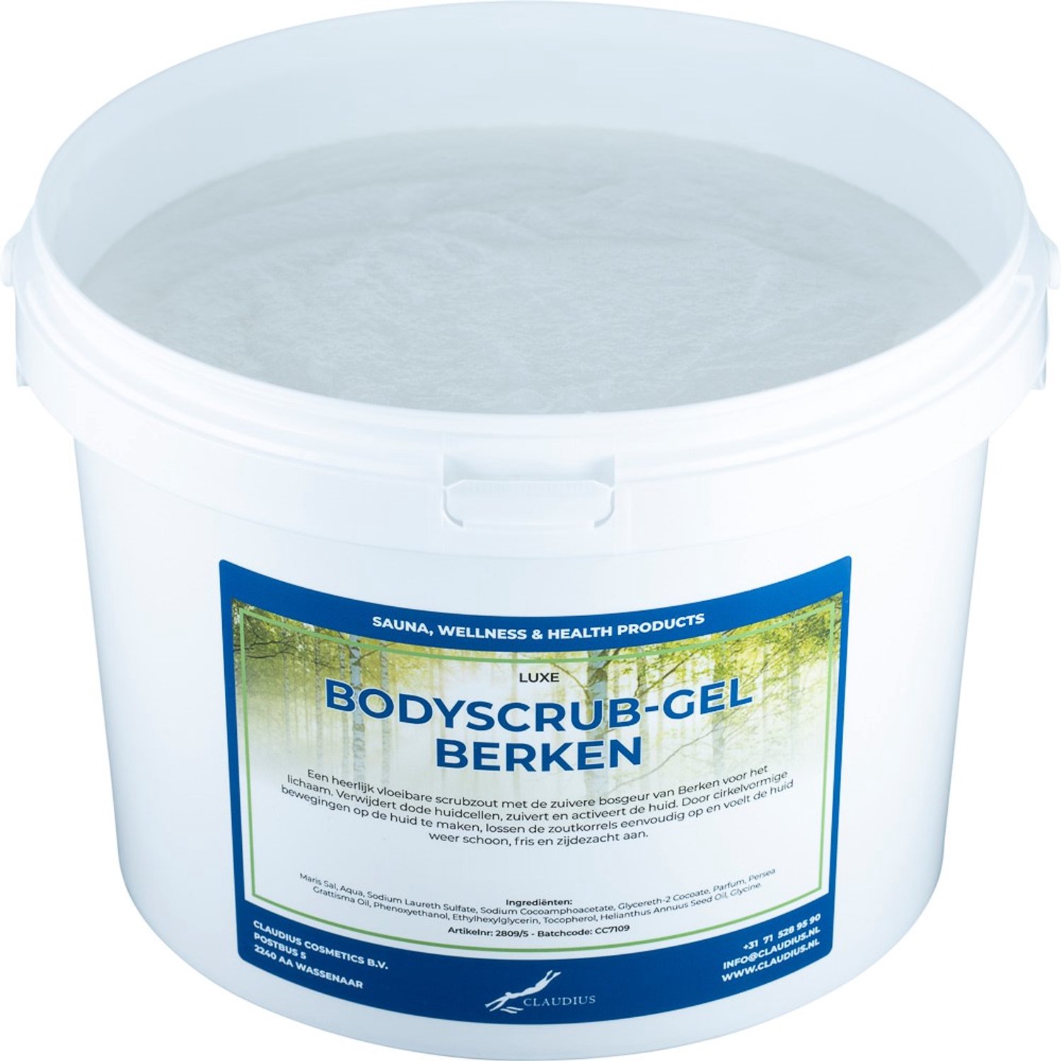 Claudius Luxe Verzorgende Bodyscrub-Gel Berken - 20 KG - Hydraterende Lichaamsscrub - Body Scrub