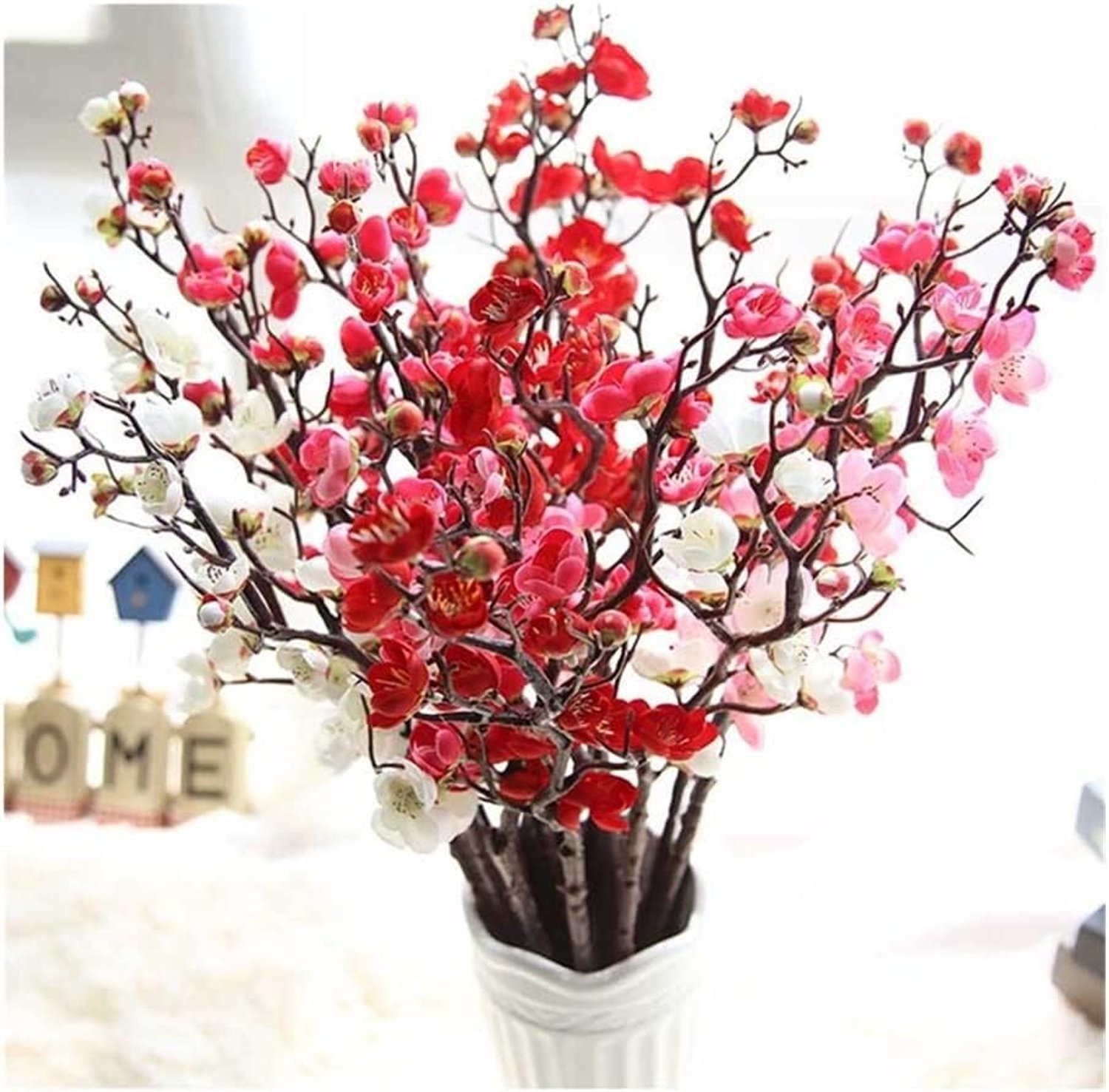 Kunstbloem Cherry Spring Plum Blossom 30cm-60cm - Zijde Bloem Tak - UV-bestendig - Voor Bruiloft Decoratie - ServiceTopper