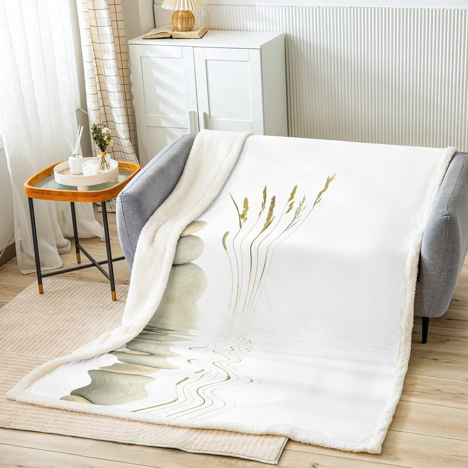 Fleece deken 30x40 inch - pluche Sherpa - meditatie en zen - warm en fuzzy - ServiceTopper