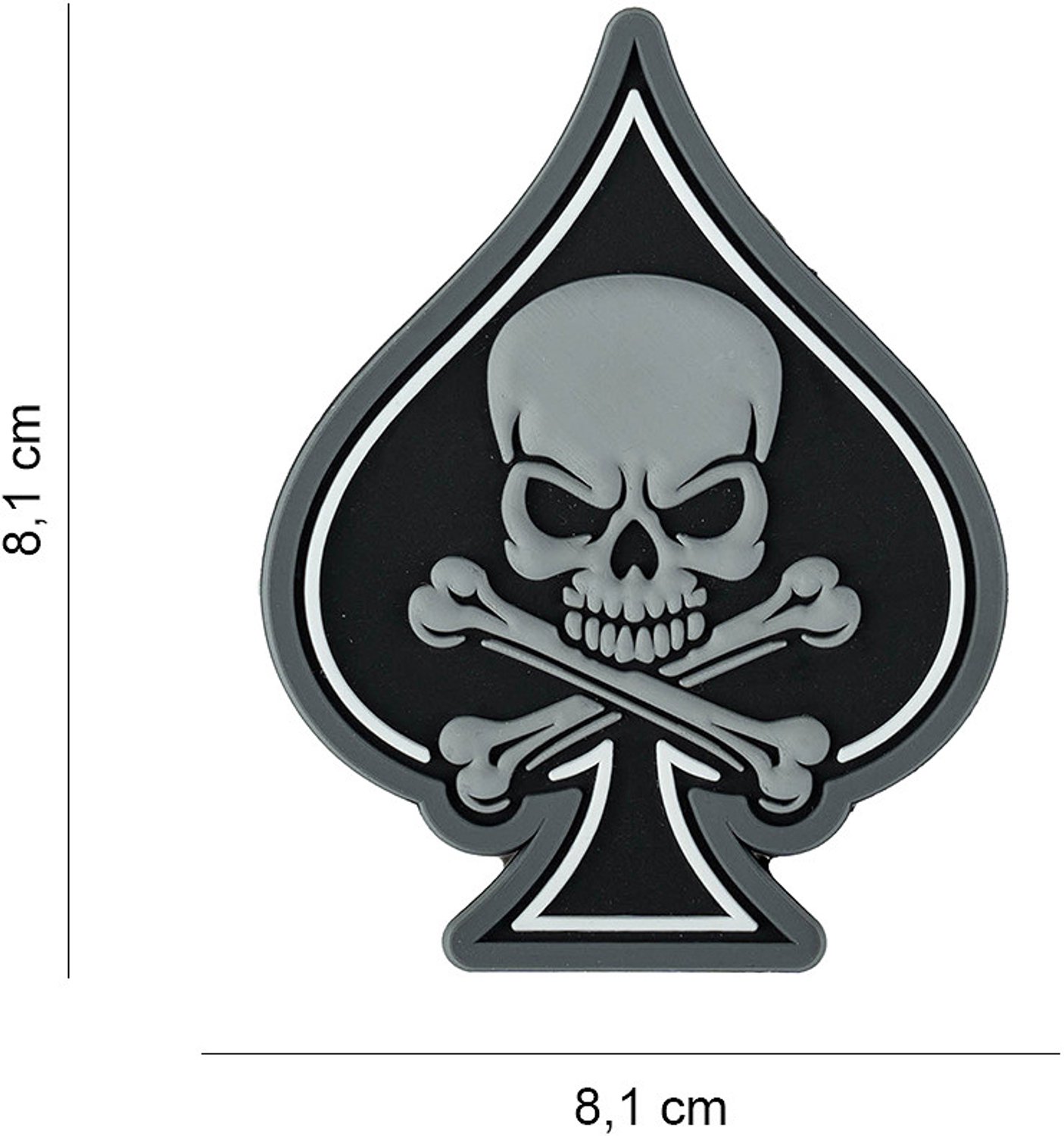Embleem 3D PVC Ace of Spades skull and bones #2074