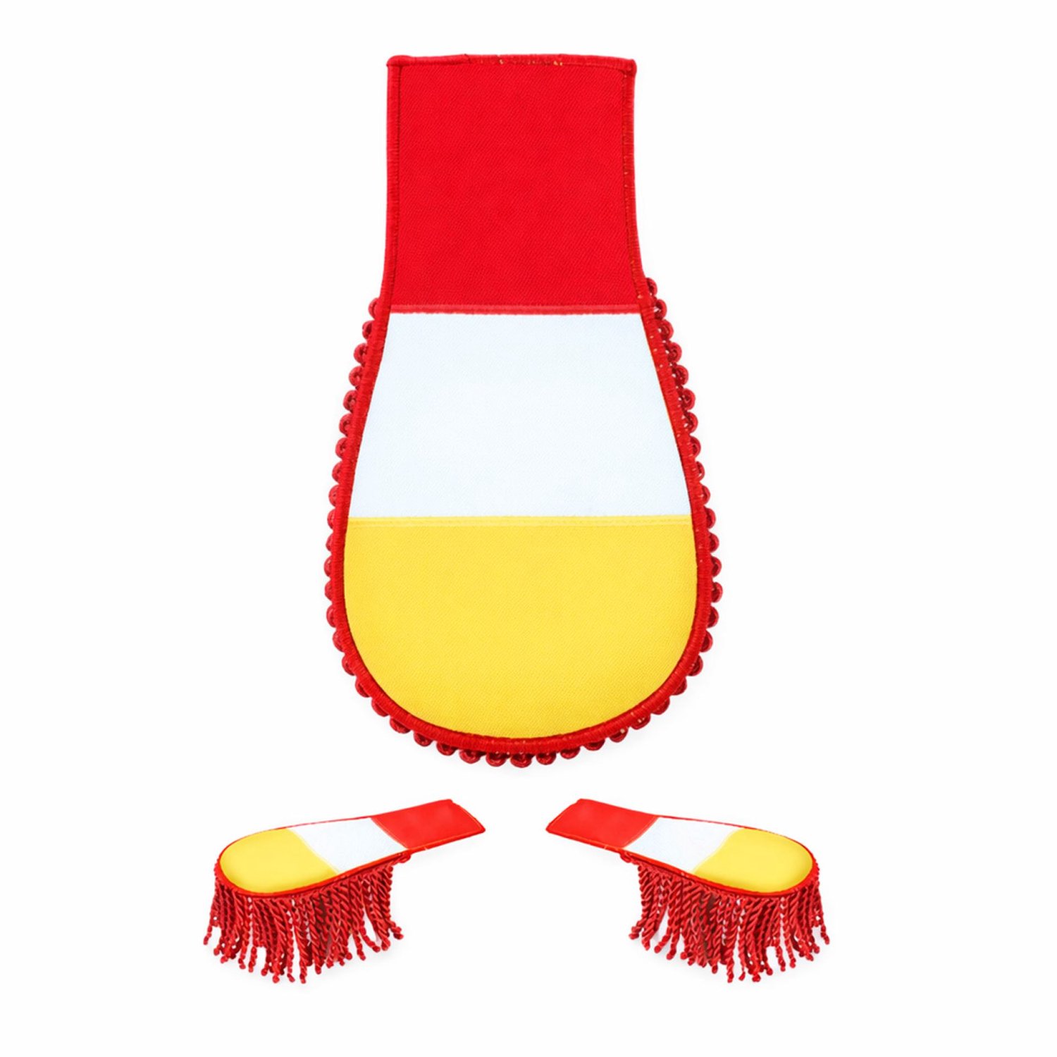 Set schouder epauletten rood-wit-geel gestreept Oeteldonk