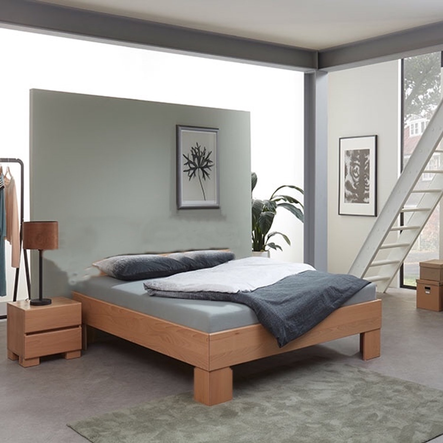 Bed Box Wonen Massief beuken houten bed Melnik Premium 160x210 cm Natuur gelakt