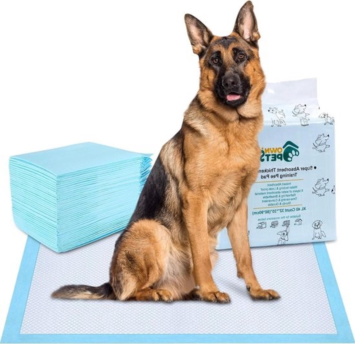 Trainingsmatten 80 x 90 cm - 40 stuks absorberende hondentoiletmatten - pee pads voor grote honden - sneldrogend oppervlak - voor zieke en oudere honden