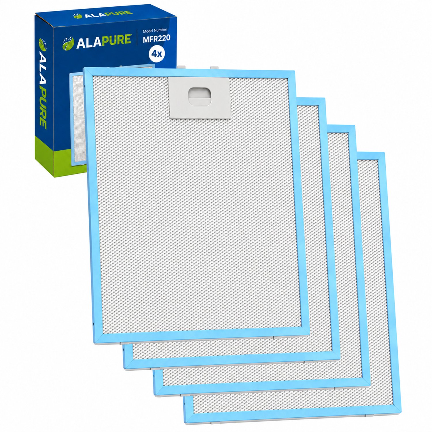 4x Metaalfilter voor Arthur Martin 4055081220 300x253x8mm