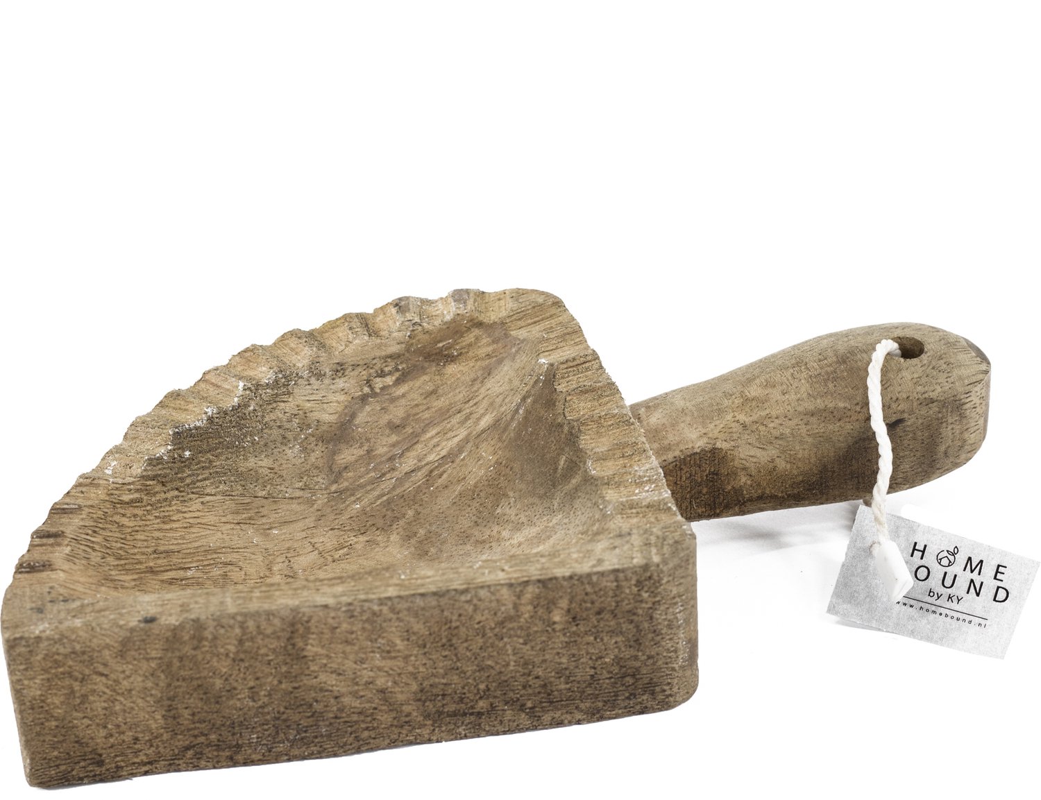 Houten Schaal met Hengsel - Amberblokjes - Naturel - 20 x 10 x 3,5 cm