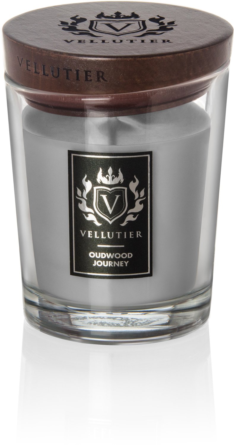Vellutier Geurkaars Medium Oudwood Journey - 12 cm / ø 9 cm Grijs