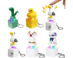 Set van 5 clicker-fidgets - met realistisch geluid -schaap- en kat-knop -Oplaadbare fidget-clicker - met ledlicht - antistressspeelgoed - interactief bureau-accessoire - stressverlichtend speelgoed - voor op kantoor,cadeau of als uitdeelcadeautje