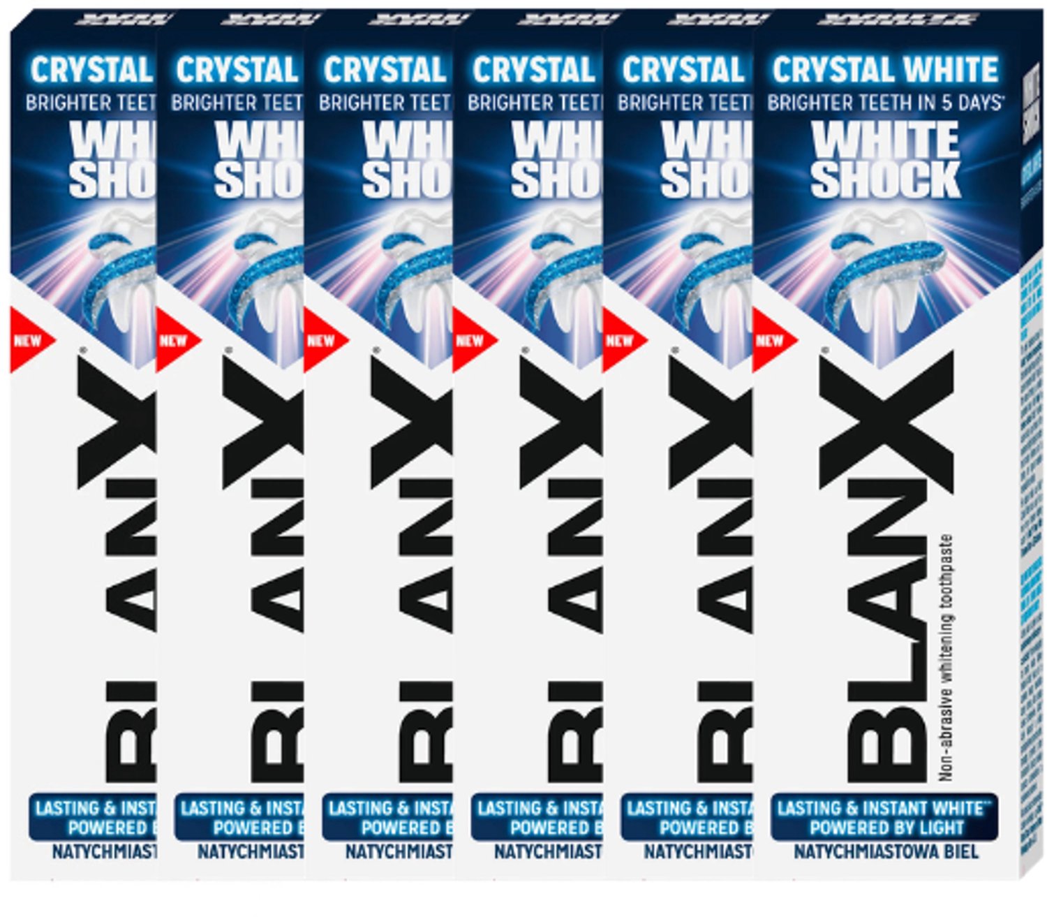 BlanX White Shock Crystal White Tandpasta - 6 x 75 ml
