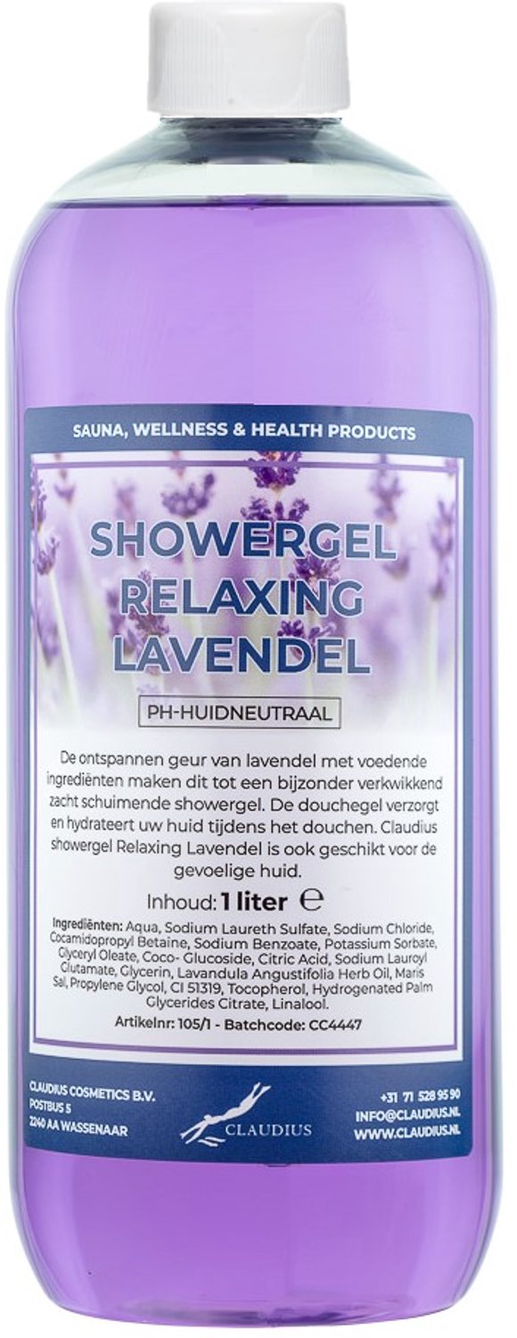 Claudius Douchegel Relaxing Lavendel 1 liter - showergel - navulling - voordeelverpakking