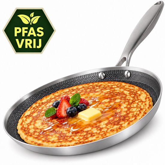 Maison & Kitchen Pannenkoekenpan inductie Ø32 cm - PFAS vrij - Pancake pan - Crepe pan - Pannenkoekenpannen - Pannekoekenpan