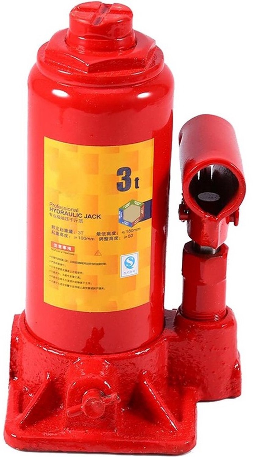 Hydraulische krik - 3 ton, compacte verticale hefbok voor auto en garage