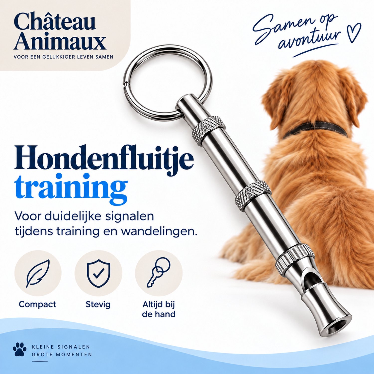 Château Animaux® Hondenfluitje – Trainingsfluit voor Honden – Voor Terugroeptraining en Gehoorzaamheid – Hondentraining