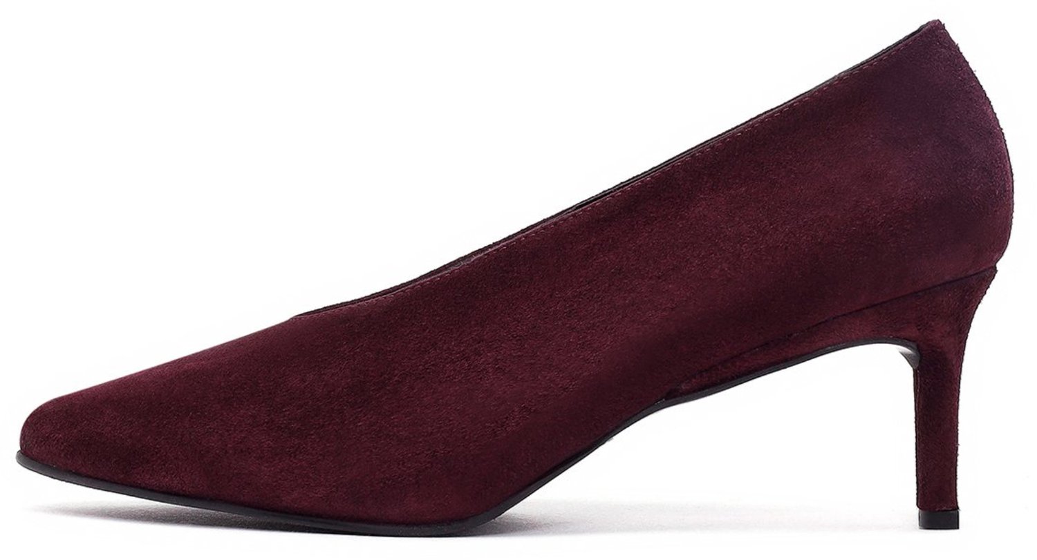 DERIMOD Heeled Shoes Suede Leather Heeled Shoes
