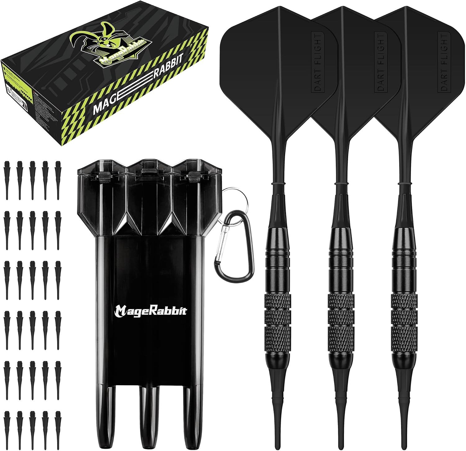 Professionele Soft Dart Flights Set met 30 Extra Plastic Dart Tips voor Elektronische Dartborden, Multikleur en Standaardformaat