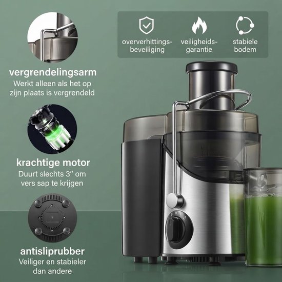 Juicer - Sapcentrifuge - Juice Maker - Zilver - 30cm x 20cm x 18cm — afbeelding 5