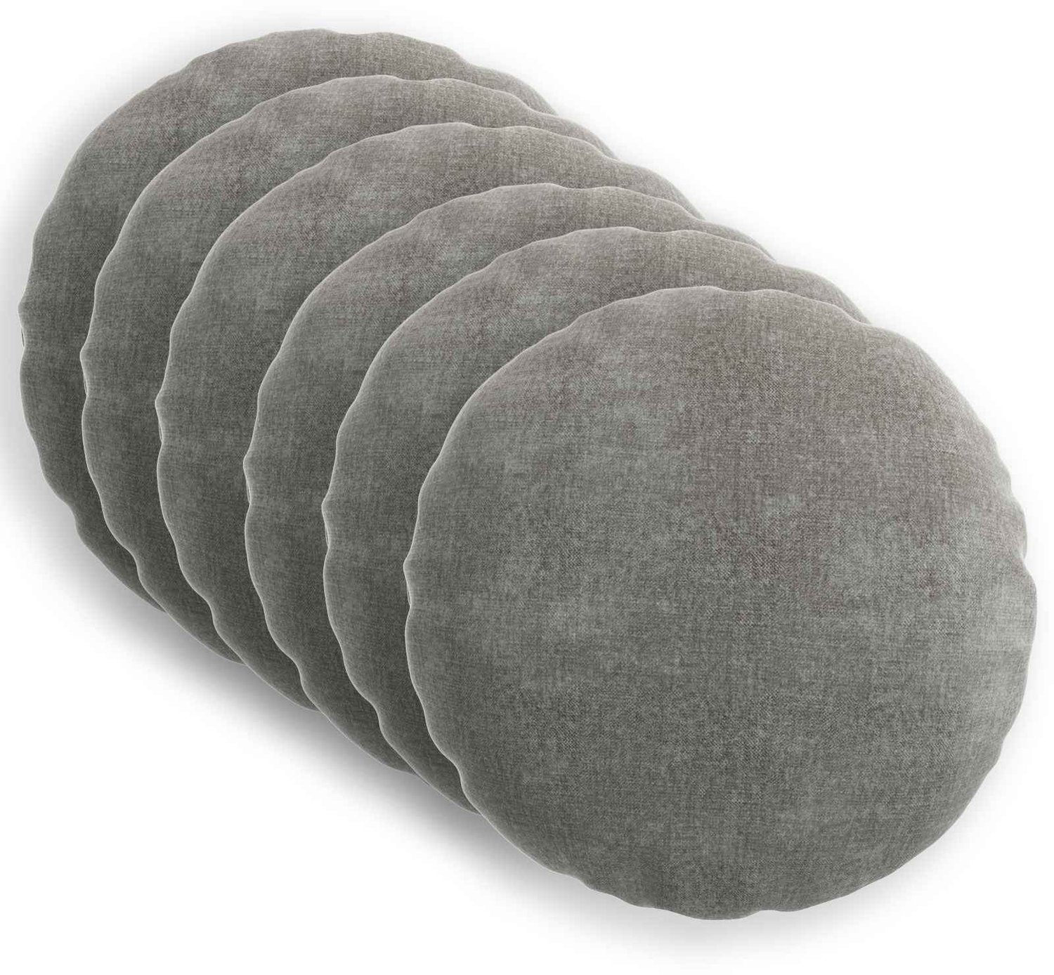 vidaXL Dekenkussen - 6 - st - HEERLEN - Donkergrijs - Diam. - 40 - cm - Chenille - Stof