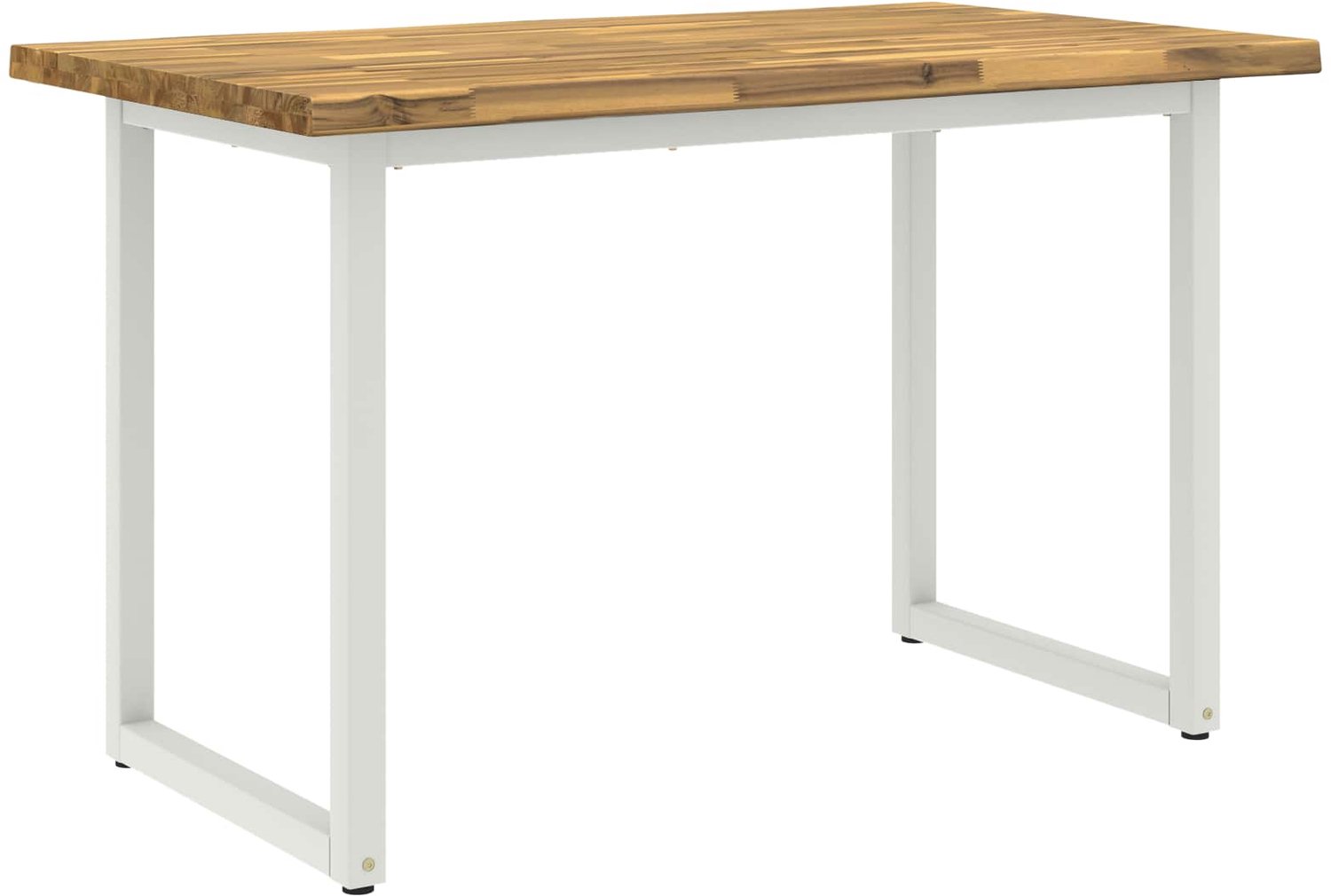 vidaXL Eettafel - met - levendige - rand - 120 - x - 70 - x - 75 - cm Whitewash en wit