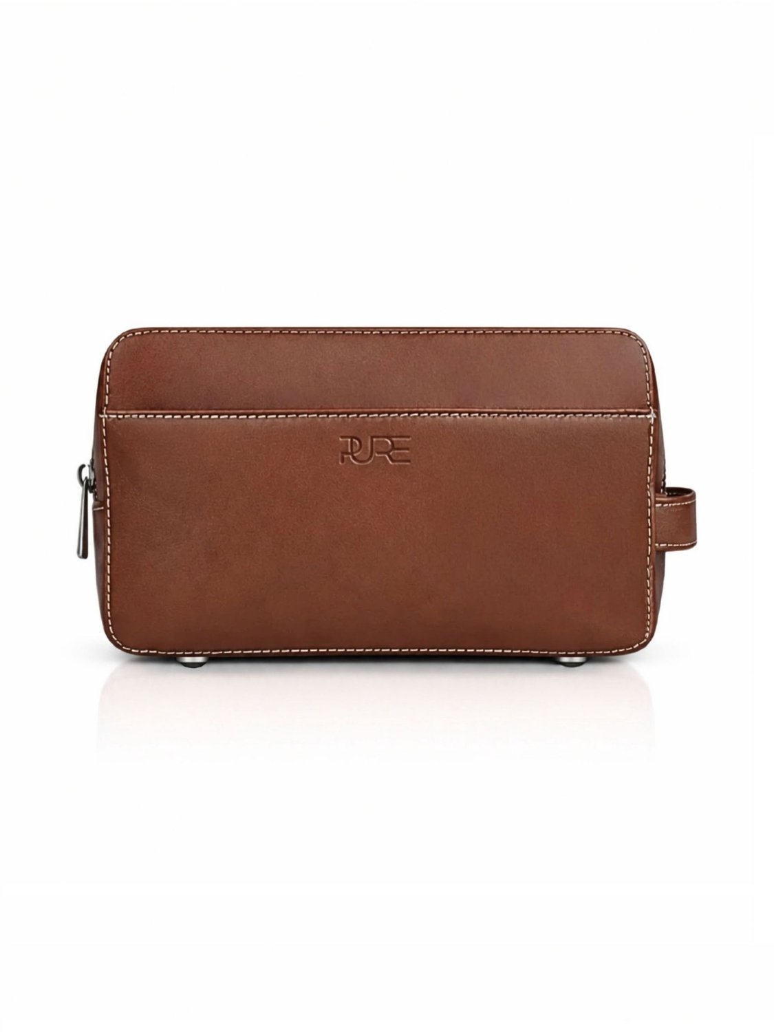 PURE Studios ATLAS XL - Leren toilettas 4 l - Cognac