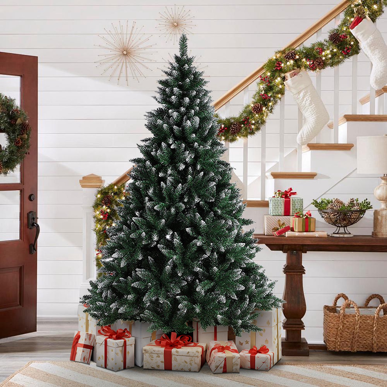 PIPIPOXER Kunstkerstboom met sneeuw - 210cm - kerstboom-Realistische Kunststof Kerstboom - als kerstversiering - 1100 takken – foto 8