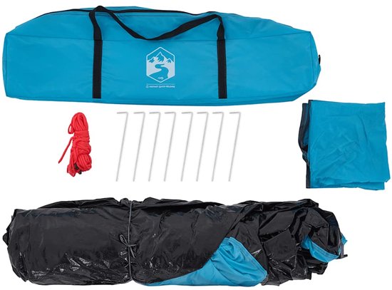 vidaXL Koepeltent - 4-persoons - Snelontgrendeling - Blauw Kampeertent - Familietent - Tent - Buitenleven - Vakantie van Vidaxl — afbeelding 2