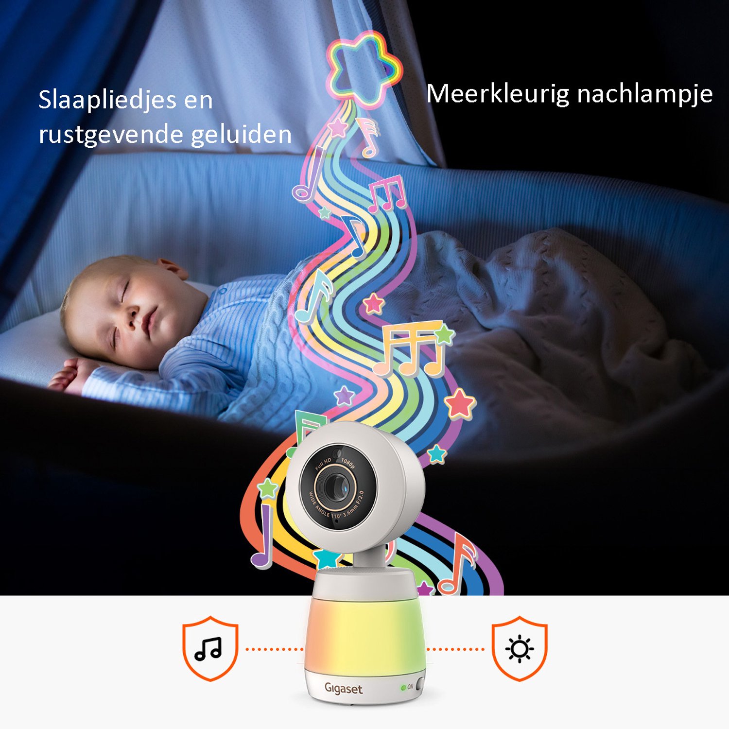 Gigaset Baby 700 Babyfoon met Camera en Nachtzicht in Kleur - afbeelding 3