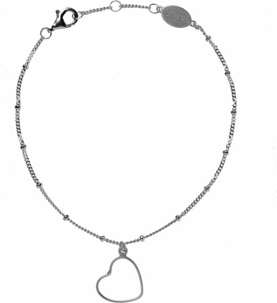 Lauren Sterk Amsterdam bracelet coeur ouvert - argent 925 rhodié - revêtement E