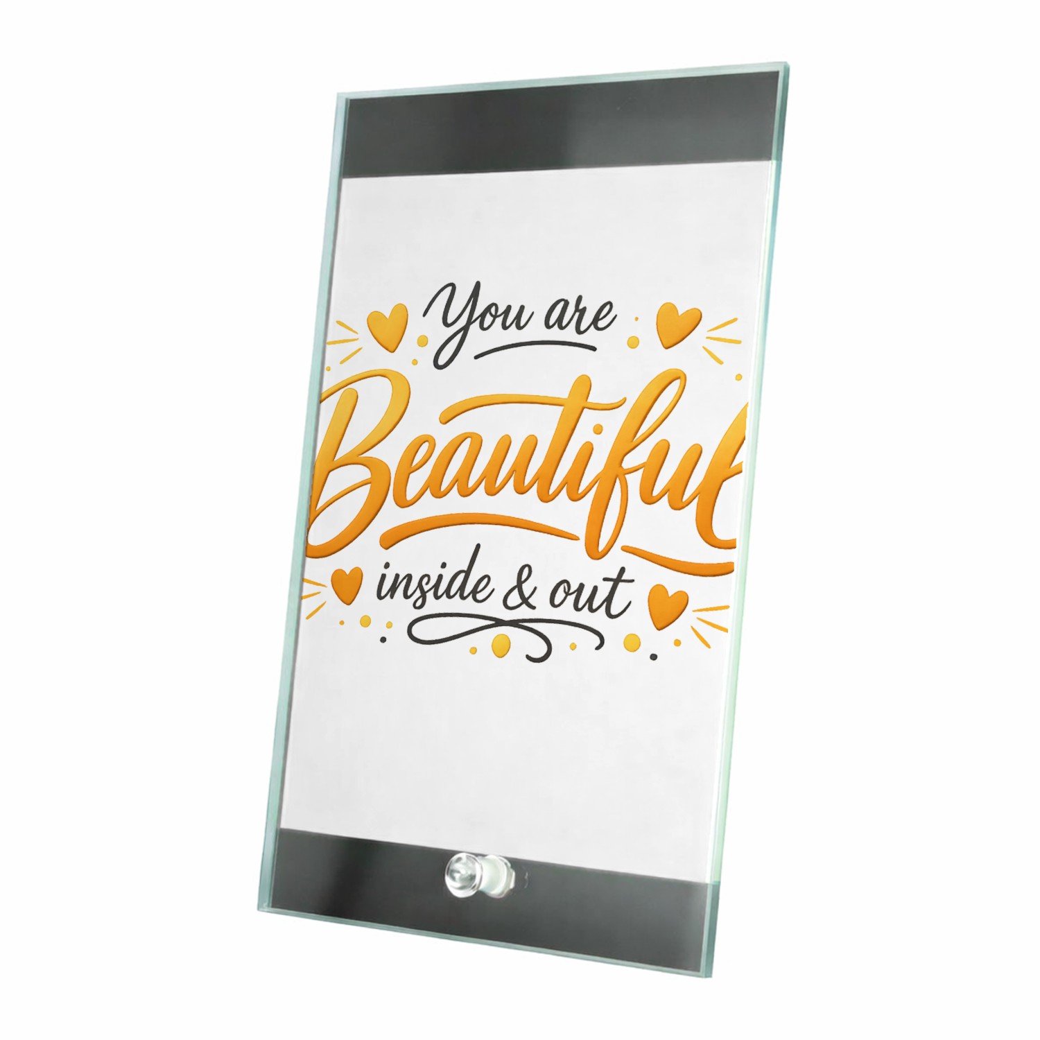 Mr Cadeautjes Glasframe 15 x 23 - design Warme complimenten-print met een andere centrale boodschap e | cadeau Wit