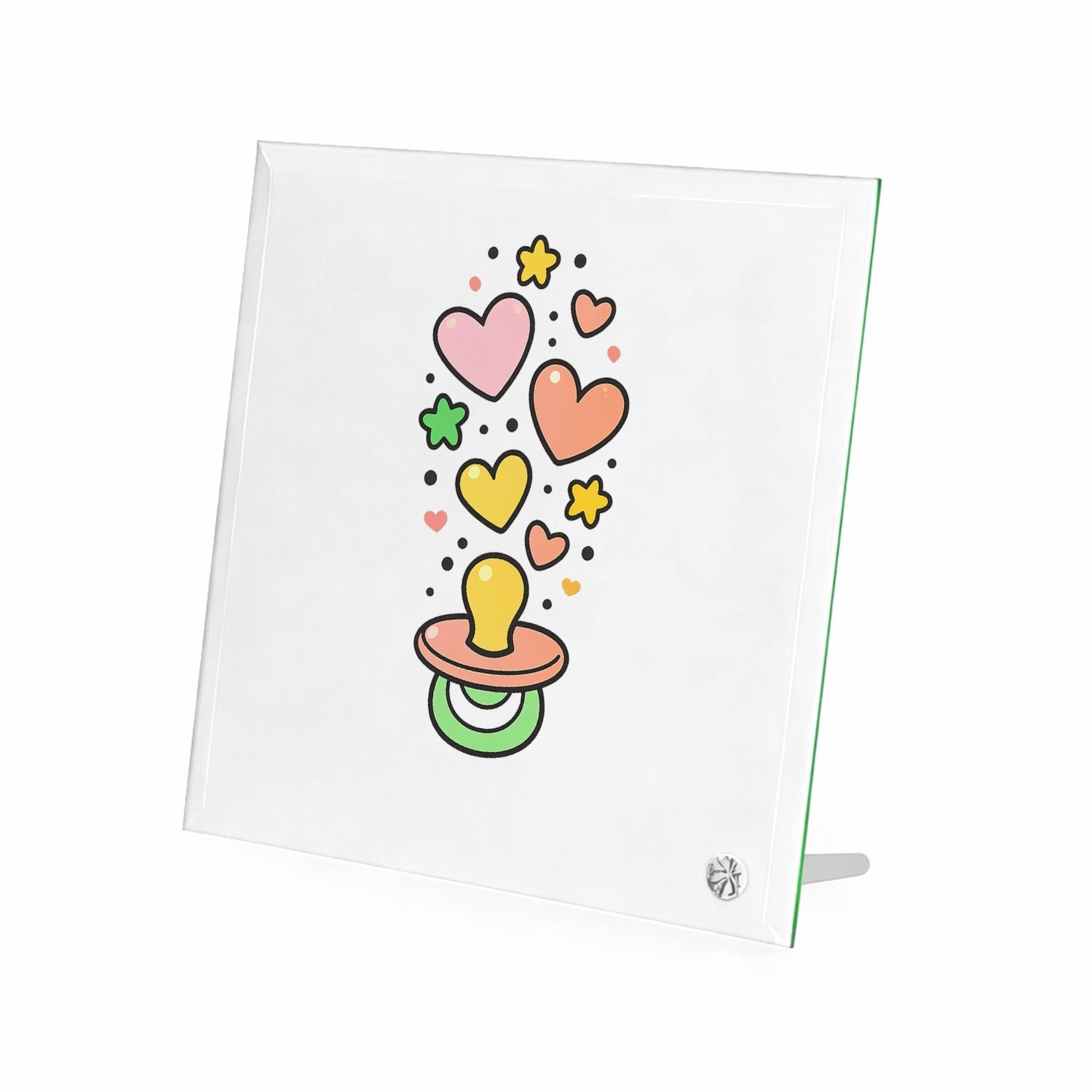 Mr Cadeautjes Glasframe 20 x 20 - design Een speelse onthulling rond een nieuwe rol in de familie, me | cadeau Wit