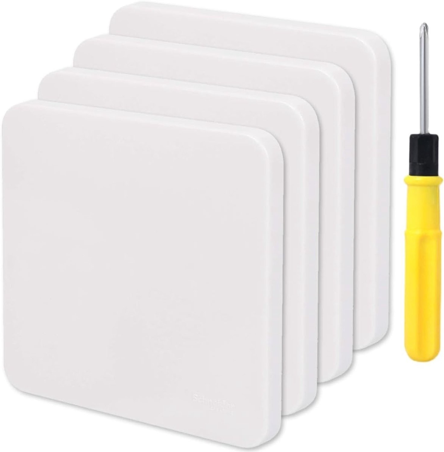 Wandplaat - Wit - 8,6 x 8,6 cm - Kunststof - Voor Bedekking van Elektrische Socket