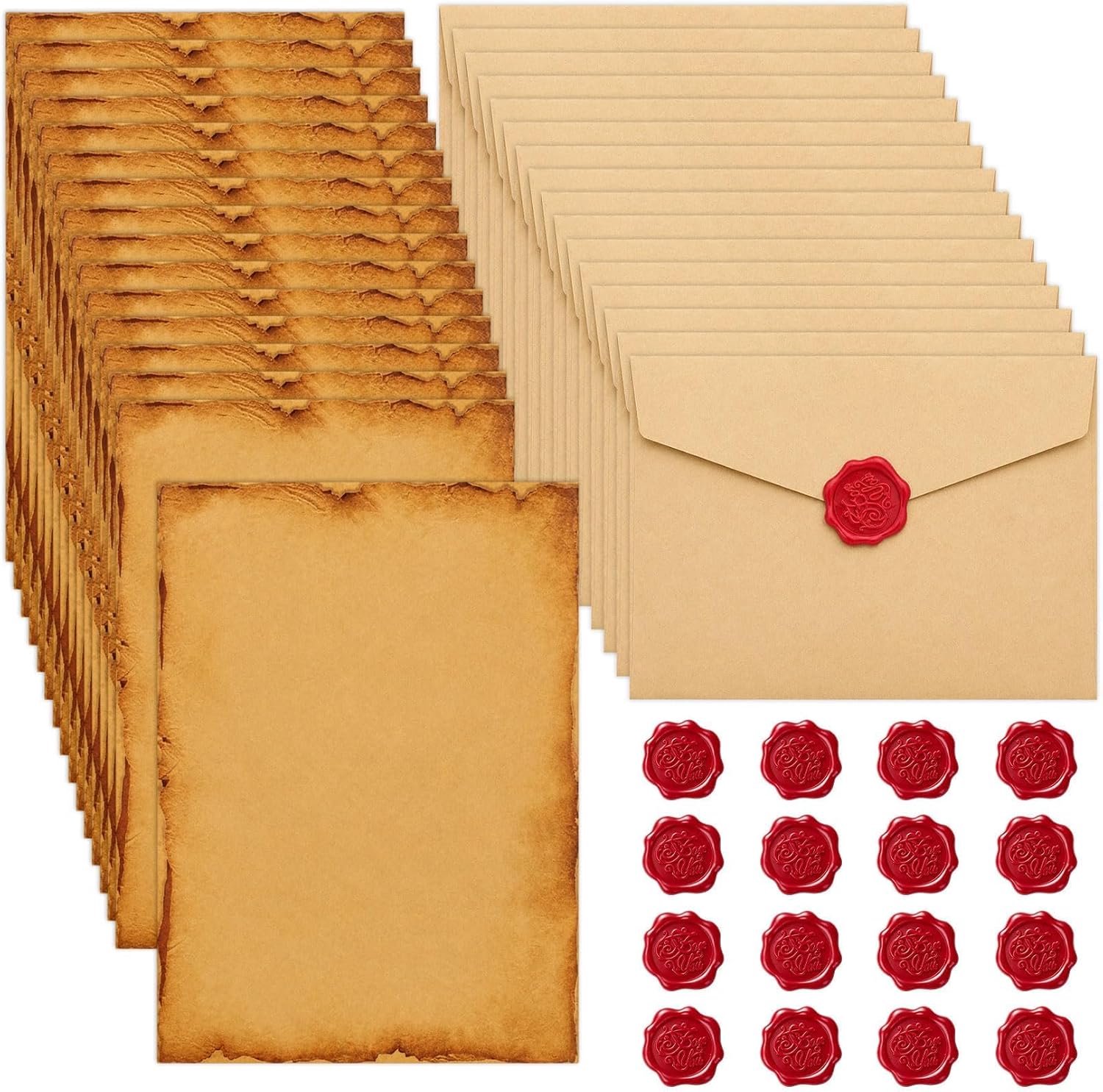 briefpapier set 16 stuks - vintage enveloppen - duurzaam papier - perfect voor langdurige opslag - ServiceTopper
