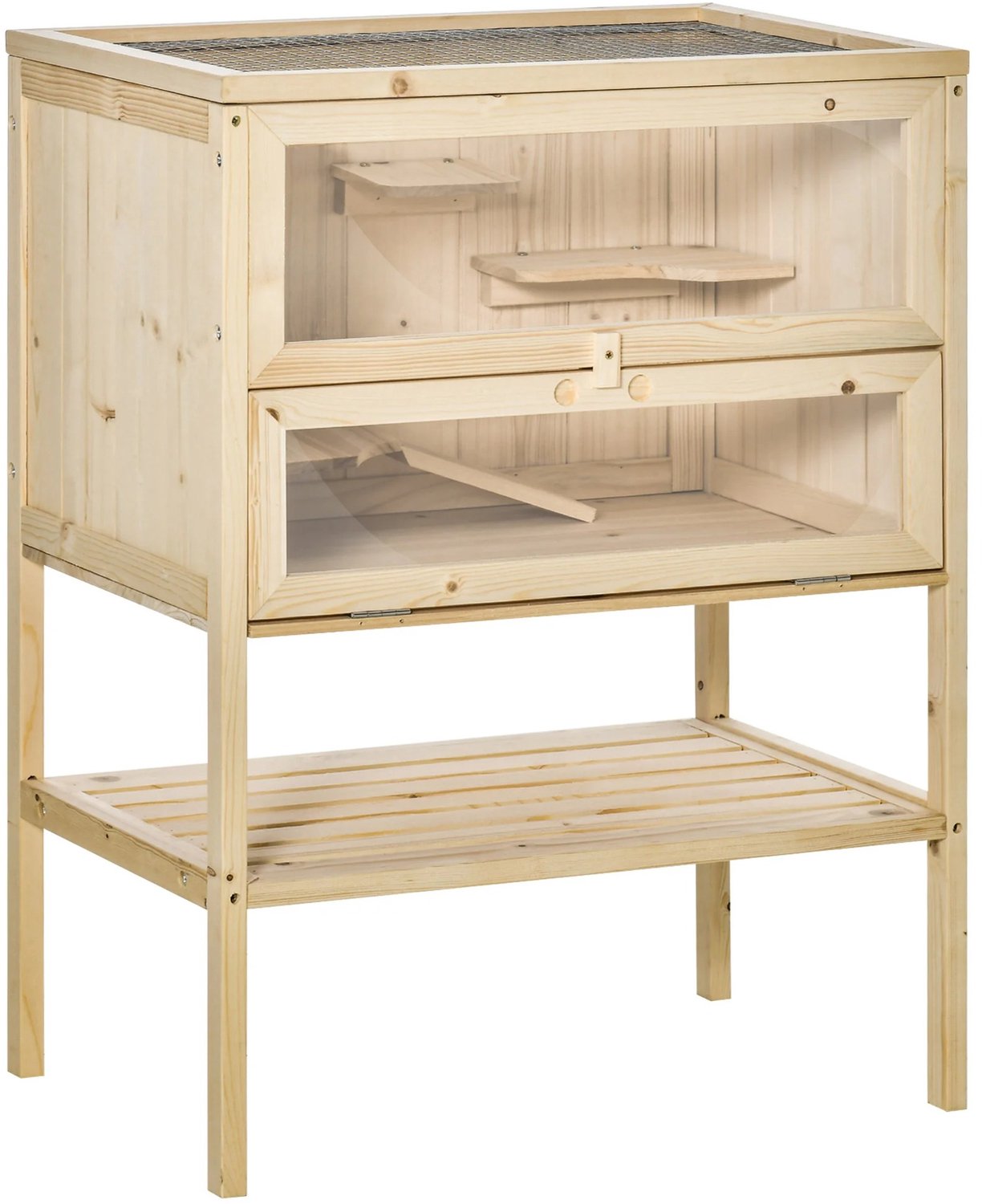 MC Select Hamsterkooi - Knaagdieren Kooi - 2 Laags - 60x40x80 cm - Hout