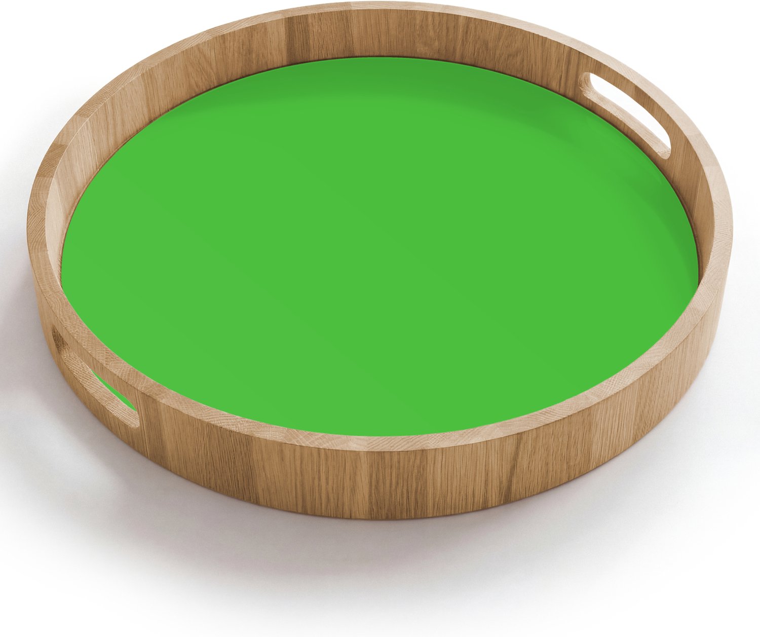 Dienblad rond 40x40 cm - Schootdienblad hout - Kelly - Green - Groen - Borrelplank rechthoek - Plateau houten dienbladen