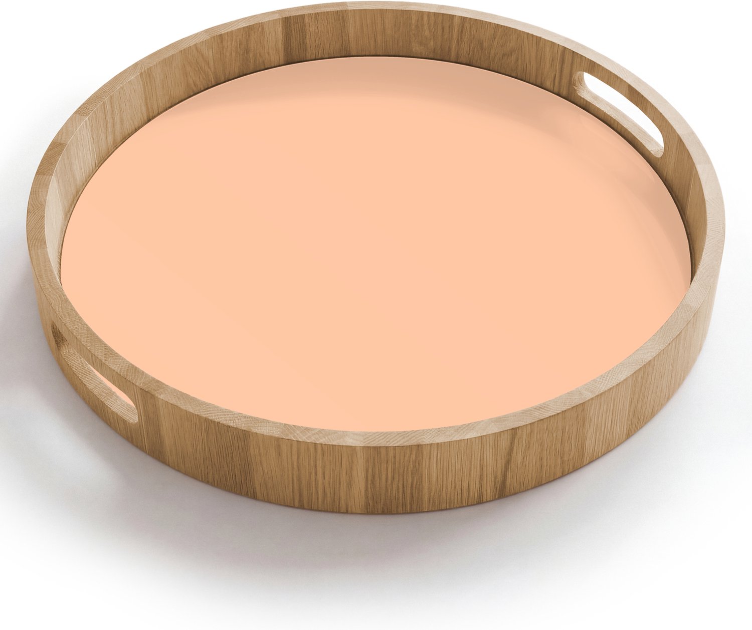 Dienblad rond 40x40 cm - Schootdienblad hout - Apricot - Blush - Nude - Borrelplank rechthoek - Plateau houten dienbladen