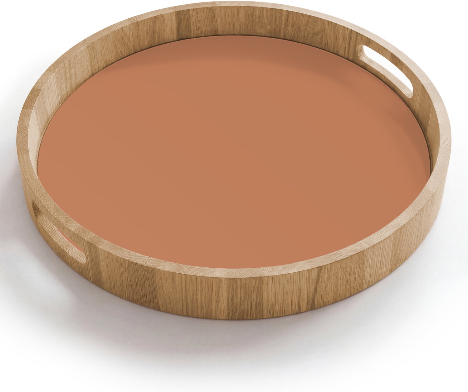 Dienblad rond 40x40 cm - Schootdienblad hout - Little - Italy - Oranje - Borrelplank rechthoek - Plateau houten dienbladen