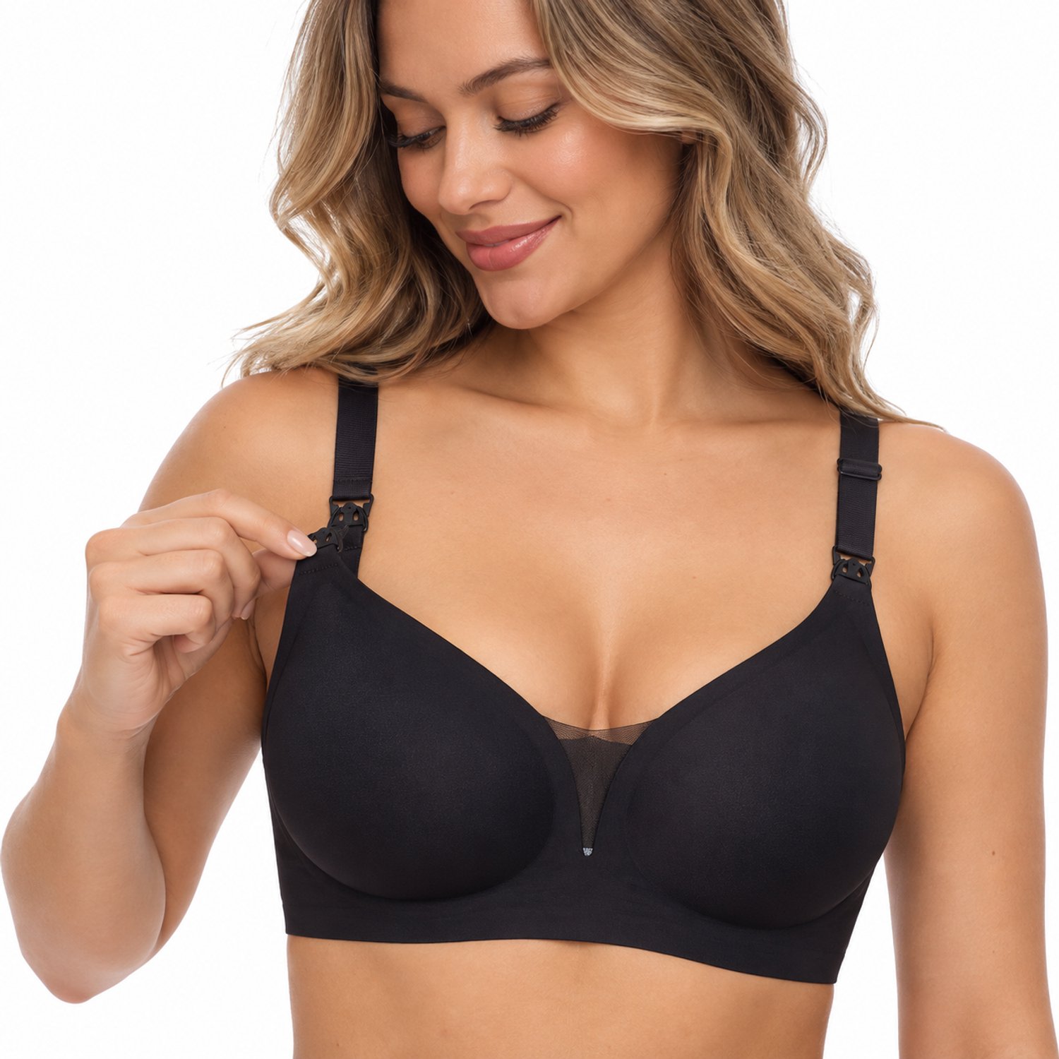 Evite Allure Voedingsbh - Elegante Bh Zonder Beugel - Borstvoeding Bh - Zwangerschaps Bh - Magic Black