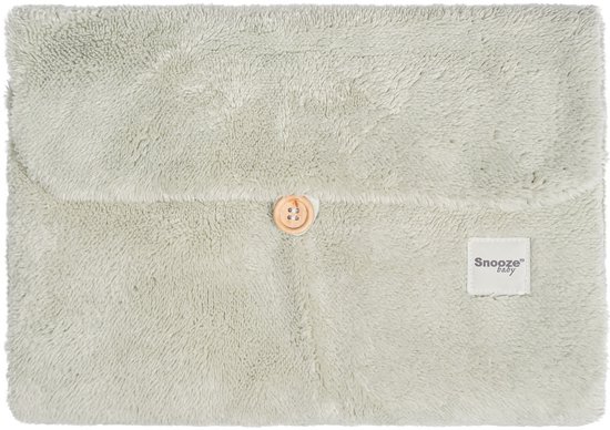Snoozebaby Verschoonmatje - Opvouwbare mat voor onderweg 0-2 jaar - Zachte teddy - Olive Green — afbeelding 3
