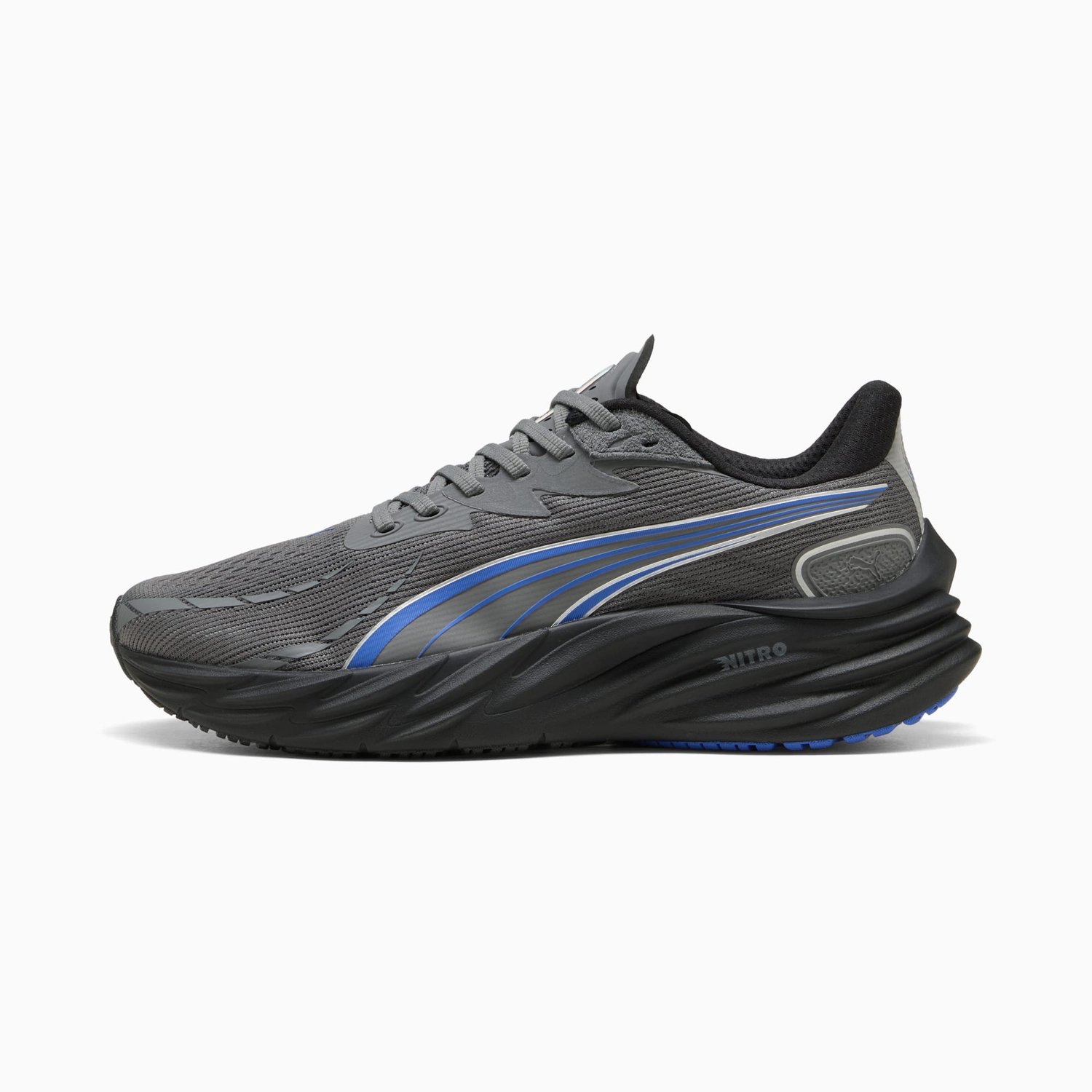 PUMA Velocity NITRO 4 Hardloopschoenen – Cool Dark /PUMA /Royal Sapphire Velocity Nitro Running Heren Hardloopschoenen voor Mannen Grijs