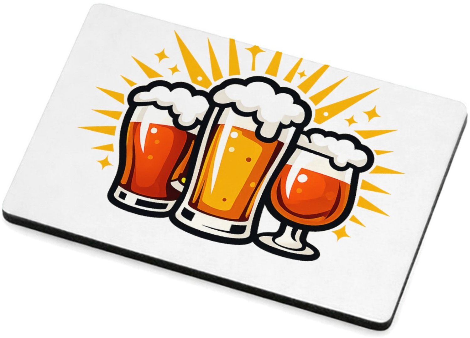 Mr Cadeautjes MDF magnetische fotolijst 7,5 x 5 - design Vier glazen in een compacte, feestelijke cluster met een str | cadeau Wit